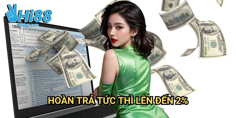 Hoàn trả tức thì lên đến 2 % Hi88: Bảo Hiểm Cược Tự Động Cho Mọi Thành Viên